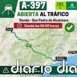 Reabierta al tráfico la A-397 entre Ronda y San Pedro de Alcántara cortada por el incendio de Igualeja (Málaga)