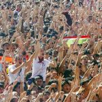 Registradas 20 asistencias leves en un cohete de San Mateo con 50.000 personas en la Plaza del Ayuntamiento de Logroño