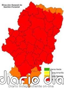 Se mantiene la alerta roja en gran parte de Aragón por peligro de incendios forestales para este domingo