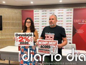 UGT exige que los docentes de la concertada cobren el recorte salarial del 2% de 2020