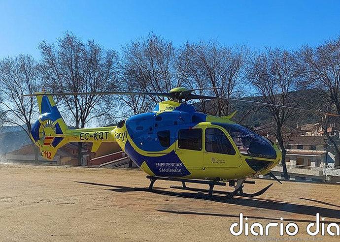 Un herido tras la salida de la vía de una moto en la SA-201 en La Alberca (Salamanca)