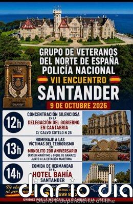 Veteranos de la Policía Nacional celebrarán en Santander su VII Homenaje a las Víctimas del Terrorismo Cartel