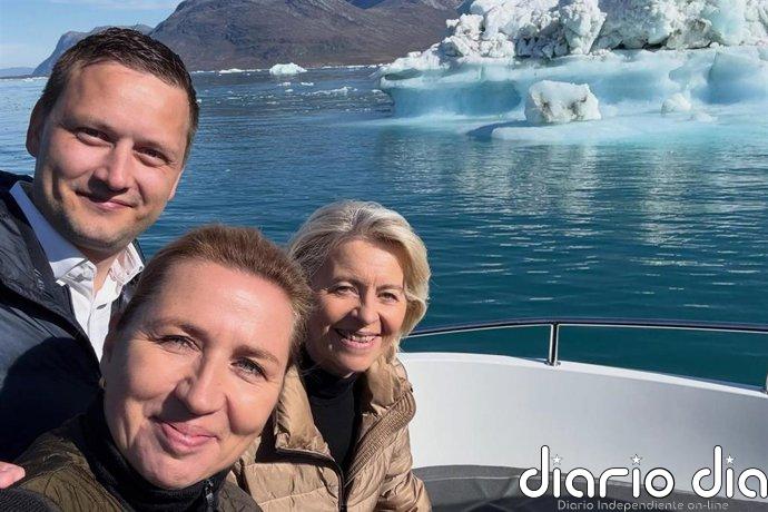 Von der Leyen subraya que "Europa está del lado de Groenlandia" a su llegada a la isla reclamada por Trump