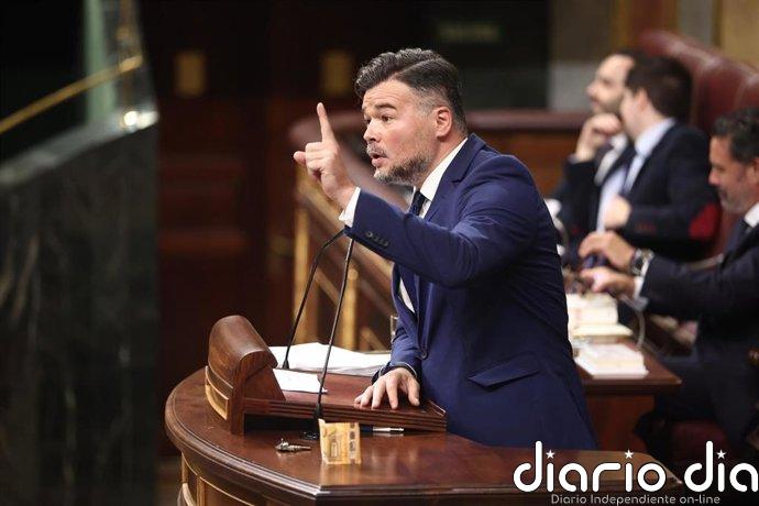 29N.- Rufián se disculpa por no lograr una candidatura unitaria de la izquierda: "He fracasado"