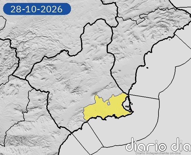 Aemet modifica la probabilidad de lluvias ante el aviso amarillo de este miércoles en el Campo de Cartagena y Mazarrón