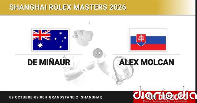 Alex de Minaur - Alex Molcan, en directo hoy: sigue el partido de Shanghai Rolex Masters