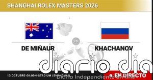 Alex de Minaur - Karen Khachanov, en directo hoy: sigue el partido de Shanghai Rolex Masters