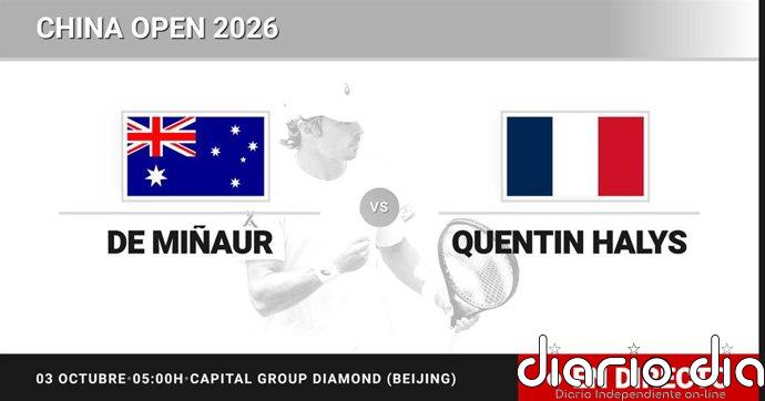 Alex de Minaur - Quentin Halys, en directo hoy: sigue el partido de China Open