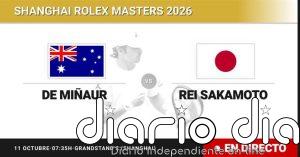 Alex de Minaur - Rei Sakamoto, en directo hoy: sigue el partido de Shanghai Rolex Masters