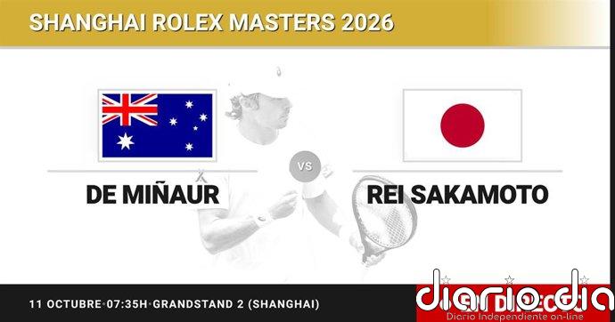 Alex de Minaur - Rei Sakamoto, en directo hoy: sigue el partido de Shanghai Rolex Masters