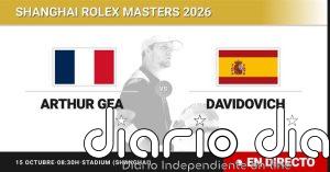 Arthur Gea - Alejandro Davidovich Fokina, en directo hoy: sigue el partido de Shanghai Rolex Masters