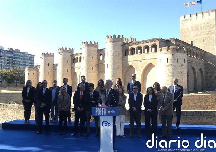 Azcón: "El objetivo del PP es ganar y también que el PSOE vuelva a tener el peor resultado en la historia"