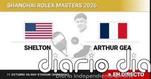 Ben Shelton - Arthur Gea, en directo hoy: sigue el partido de Shanghai Rolex Masters