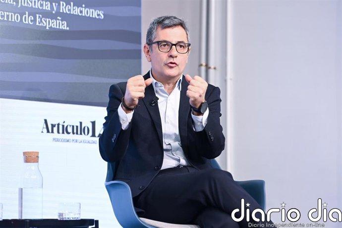 Bolaños ve una tendencia "al alza" del PSOE en precampaña y elude responder si participará en actos con Zapatero