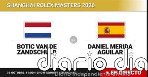 Botic van de Zandschulp - Daniel Merida Aguilar, en directo hoy: sigue el partido de Shanghai Rolex Masters