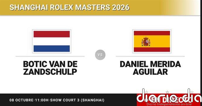 Botic van de Zandschulp - Daniel Merida Aguilar, en directo hoy: sigue el partido de Shanghai Rolex Masters
