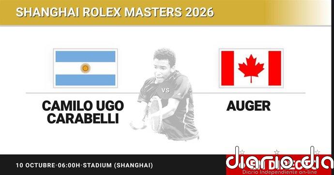 Camilo Ugo Carabelli - Felix Auger-Aliassime, en directo hoy: sigue el partido de Shanghai Rolex Masters