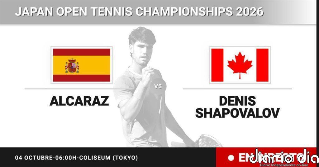 Carlos Alcaraz - Denis Shapovalov, en directo hoy: sigue el partido de Japan Open Tennis Championships