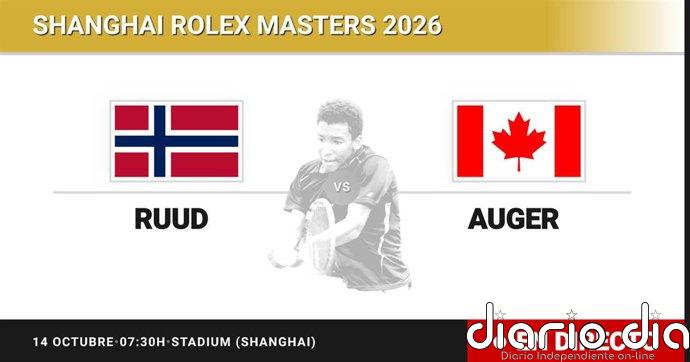 Casper Ruud - Felix Auger-Aliassime, en directo hoy: sigue el partido de Shanghai Rolex Masters