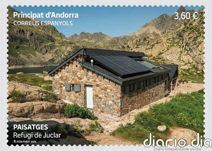 Correos lanza 44.000 ejemplares de una emisión filatélica dedicada al Refugi de Juclar (Andorra)