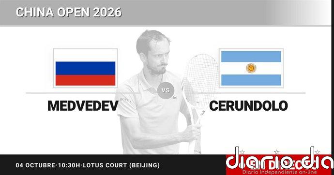 Daniil Medvedev - Francisco Cerundolo, en directo hoy: sigue el partido de China Open