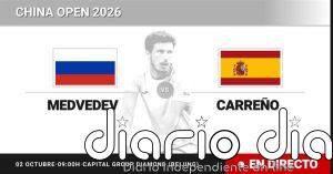 Daniil Medvedev - Pablo Carreno Busta, en directo hoy: sigue el partido de China Open