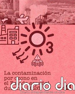 Ecologistas pide a Junta mejorar la calidad del aire tras causar la contaminación por ozono 500 muertes al año en C-LM Cartel del informe.
