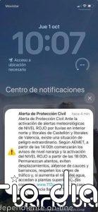 El ES-Alert vuelve a sonar en la Comunitat ante la alerta roja por lluvias