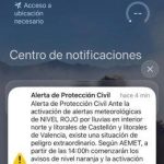 El ES-Alert vuelve a sonar en la Comunitat ante la alerta roja por lluvias