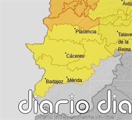 El norte de Cáceres estará este lunes en alerta naranja por lluvias y tormentas