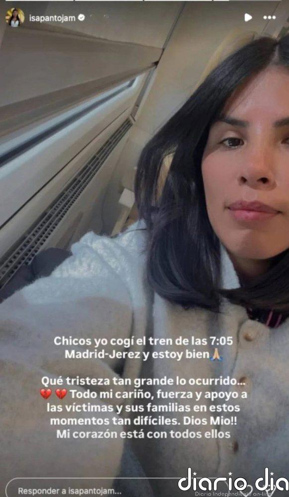 Isa Pantoja, impactada tras coger un tren minutos antes del accidente de Urda: "Un susto enorme"