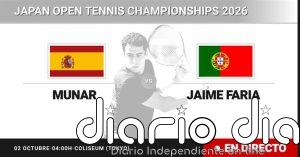 Jaume Munar - Jaime Faria, en directo hoy: sigue el partido de Japan Open Tennis Championships
