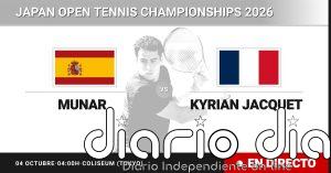 Jaume Munar - Kyrian Jacquet, en directo hoy: sigue el partido de Japan Open Tennis Championships