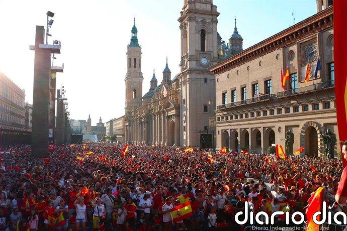 La Copa del Mundo de la Selección española se expone en Zaragoza durante tres días