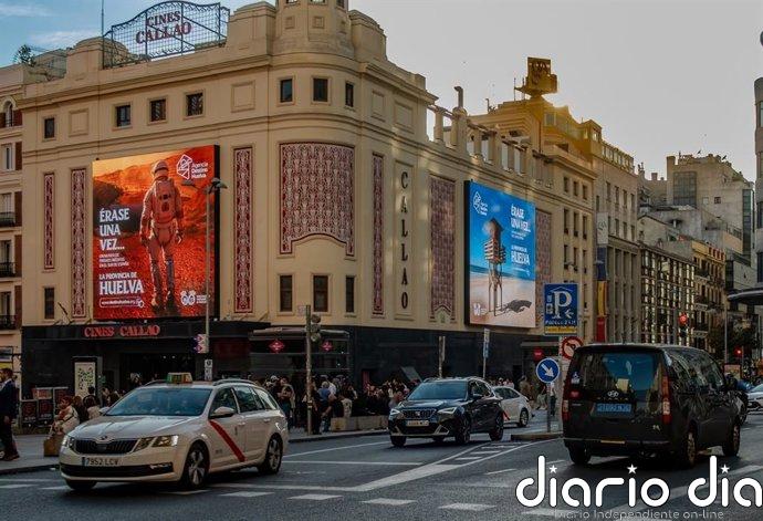 La provincia de Huelva realiza una campaña turística en espacios icónicos de grandes capitales europeas