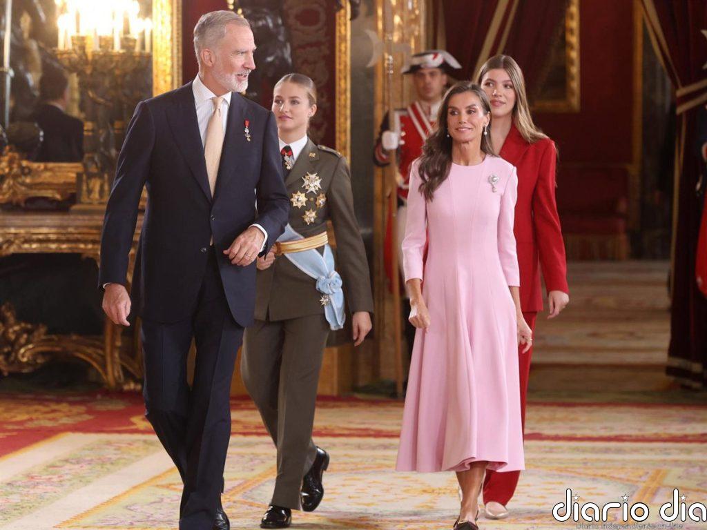 Los Reyes Felipe y Letizia, la Princesa Leonor y la Infanta Sofía presiden la recepción del Día de la Hispanidad