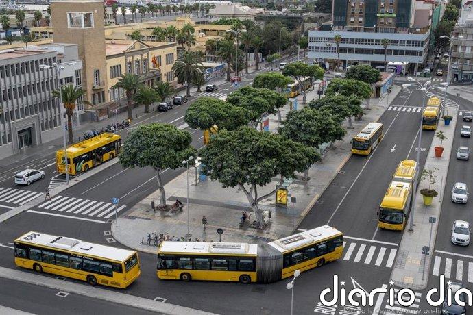 Los viajeros en guagua urbana aumentan en Canarias un 8,3% en agosto, hasta los 7,98 millones de pasajeros