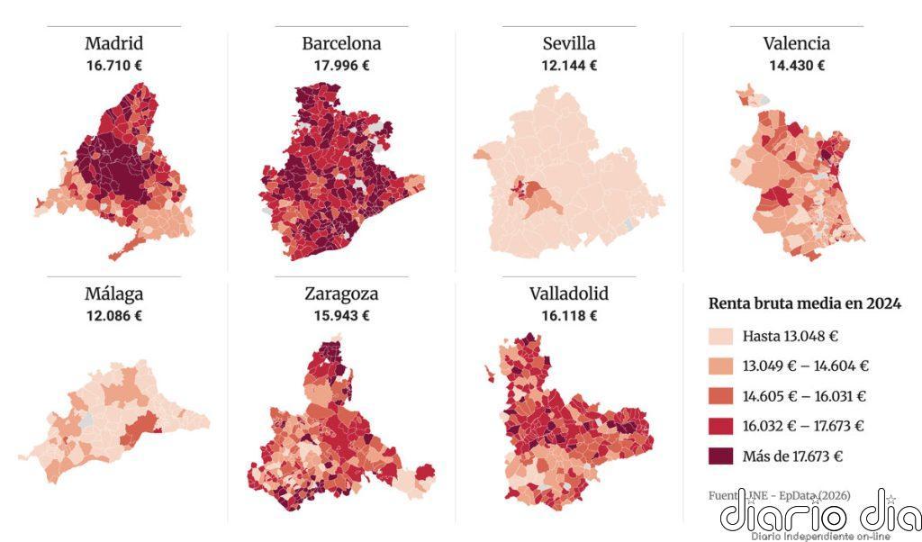 Municipios con mayor renta de España en 2024, según el INE: Pozuelo vuelve a liderar