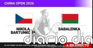 Nikola Bartunkova - Aryna Sabalenka, en directo hoy: sigue el partido de China Open