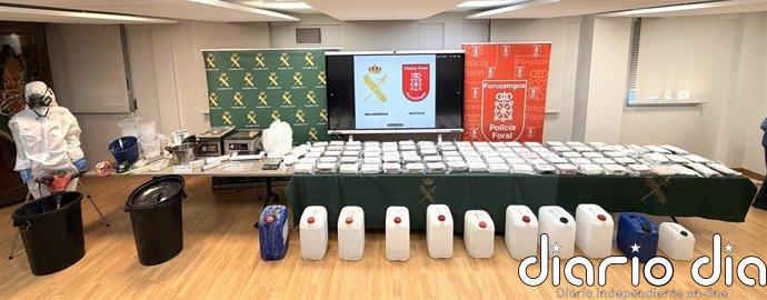 Policía Foral y Guardia Civil desmantelan el mayor laboratorio de drogas sintéticas localizado hasta la fecha en Navarra