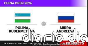 Polina Kudermetova - Mirra Andreeva, en directo hoy: sigue el partido de China Open