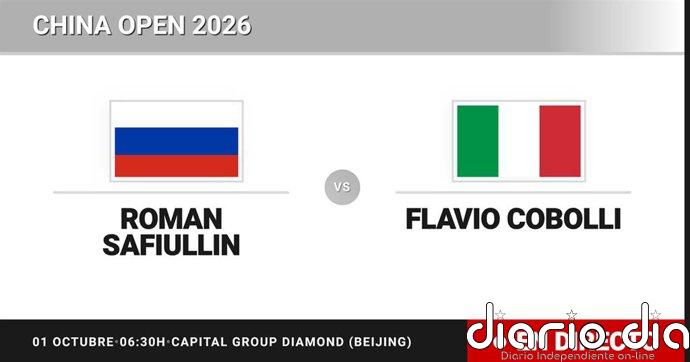 Roman Safiullin - Flavio Cobolli, en directo hoy: sigue el partido de China Open