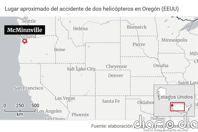 Tres muertos tras el choque entre dos helicópteros en el estado de Oregón, en Estados Unidos