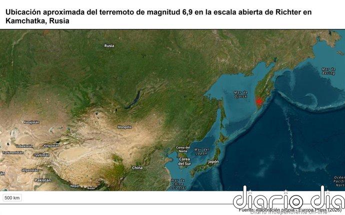 Un terremoto de magnitud 6,9 sacude la península rusa de Kamchatka