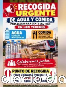 Vecinos de Los Yébenes se movilizan para llevar agua y comida a los afectados por el siniestro ferroviario