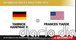 Yannick Hanfmann - Frances Tiafoe, en directo hoy: sigue el partido de Shanghai Rolex Masters
